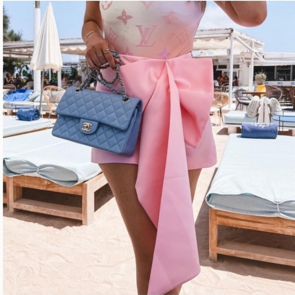 Zara * maxi bow mini skirt  pink size M - Picture 6 of 17